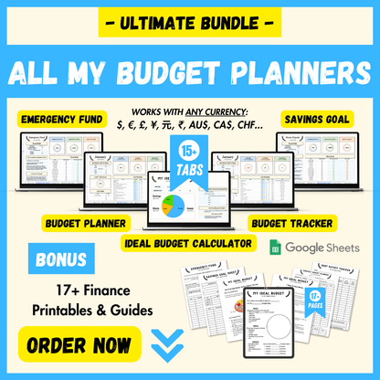 BUNDLE - All my Budget Planners - Step-by-Step Budget Planners, Trackers, Calculators, and Practical Guides